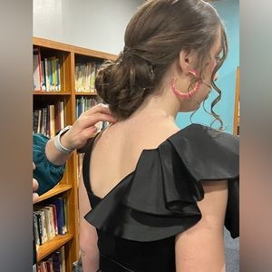 Black prom dress. Size small but fitted to a size 2.
